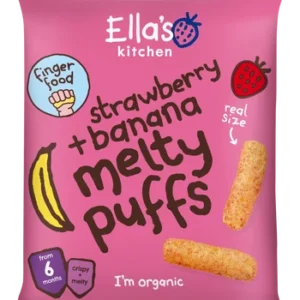 Strawberry + banana melty puffs